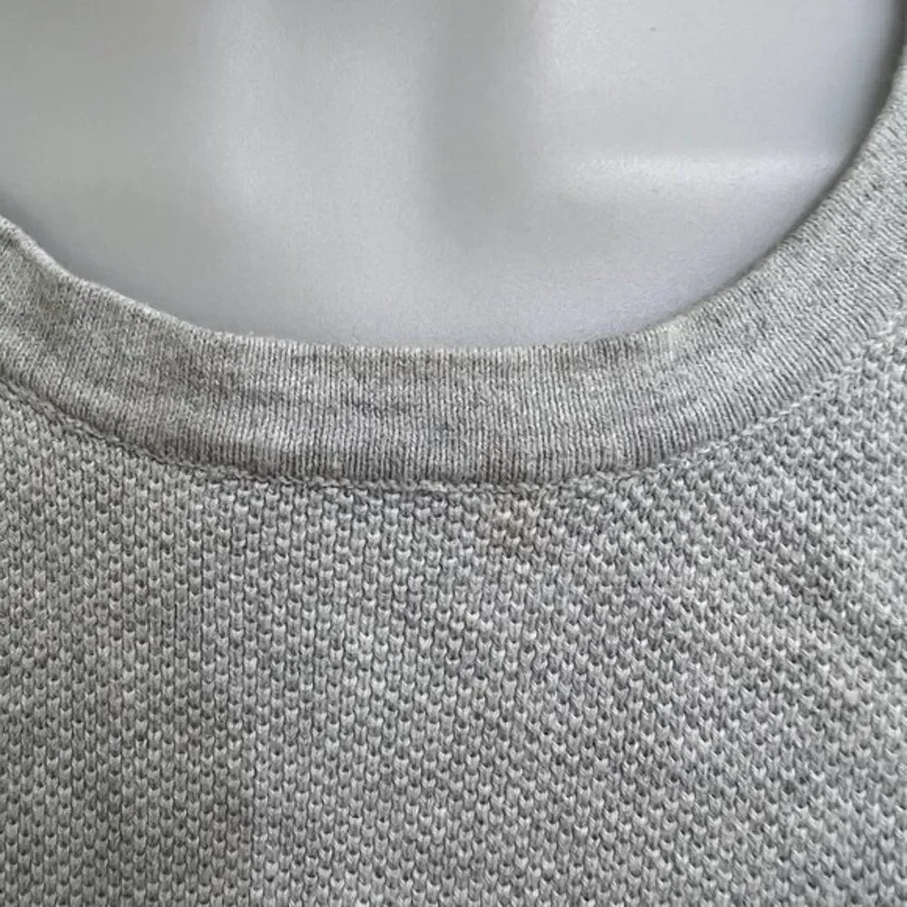 J. Crew Mercantile Cotton Pique Crewneck Sweater Long Sleeve Knitted Gray L Mens
